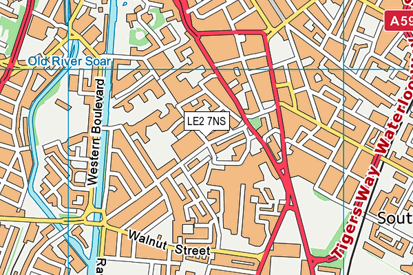 LE2 7NS map - OS VectorMap District (Ordnance Survey)