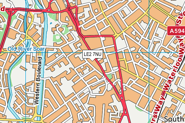 LE2 7NU map - OS VectorMap District (Ordnance Survey)