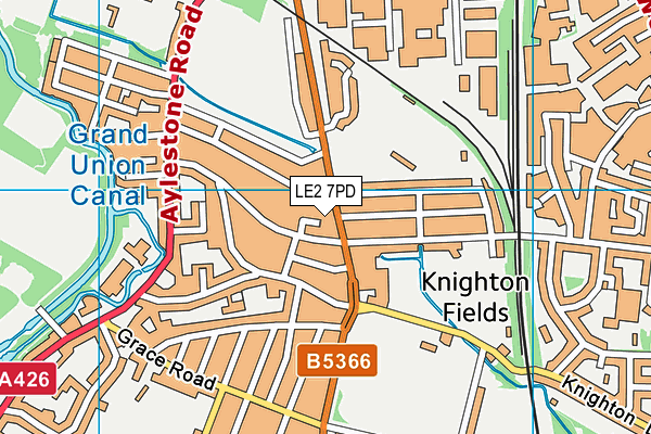 LE2 7PD map - OS VectorMap District (Ordnance Survey)