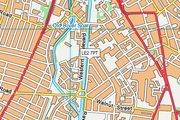 LE2 7PT map - OS VectorMap District (Ordnance Survey)