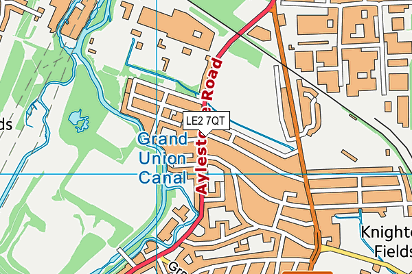 LE2 7QT map - OS VectorMap District (Ordnance Survey)