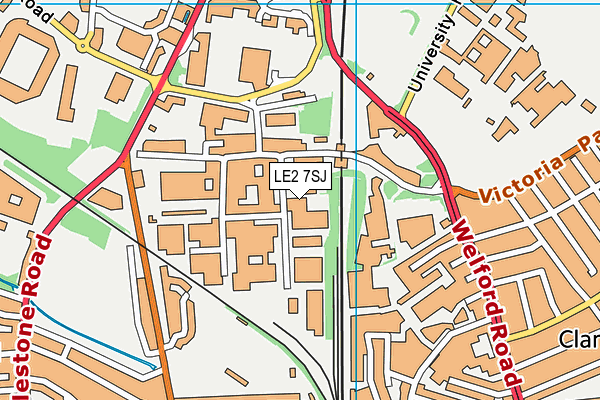 LE2 7SJ map - OS VectorMap District (Ordnance Survey)