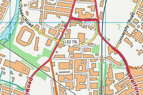 LE2 7SL map - OS VectorMap District (Ordnance Survey)