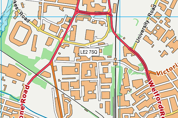 LE2 7SQ map - OS VectorMap District (Ordnance Survey)