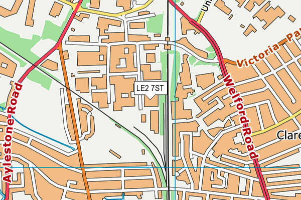 LE2 7ST map - OS VectorMap District (Ordnance Survey)