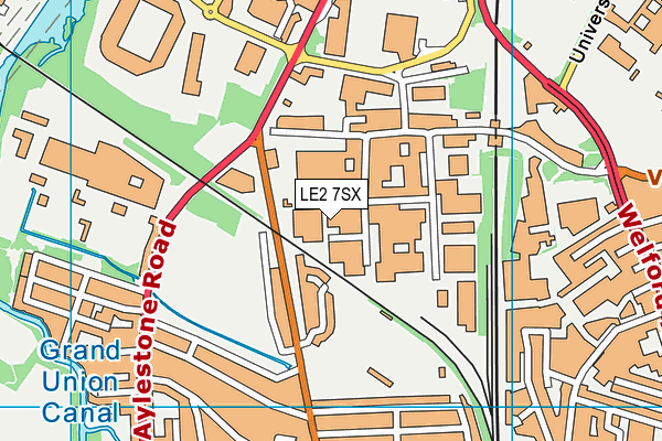 LE2 7SX map - OS VectorMap District (Ordnance Survey)