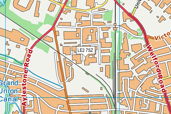 LE2 7SZ map - OS VectorMap District (Ordnance Survey)