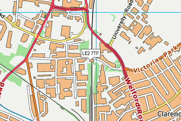 LE2 7TF map - OS VectorMap District (Ordnance Survey)