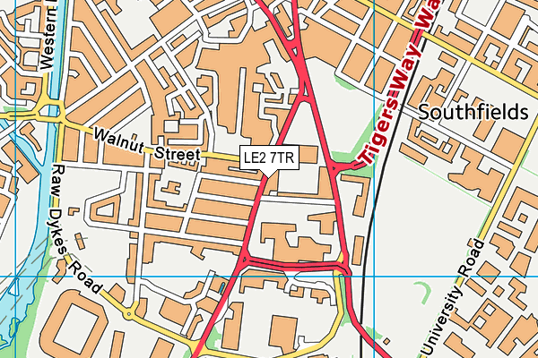 Leicester Tigers (Mattioli Woods Welford Road Stadium) map (LE2 7TR) - OS VectorMap District (Ordnance Survey)