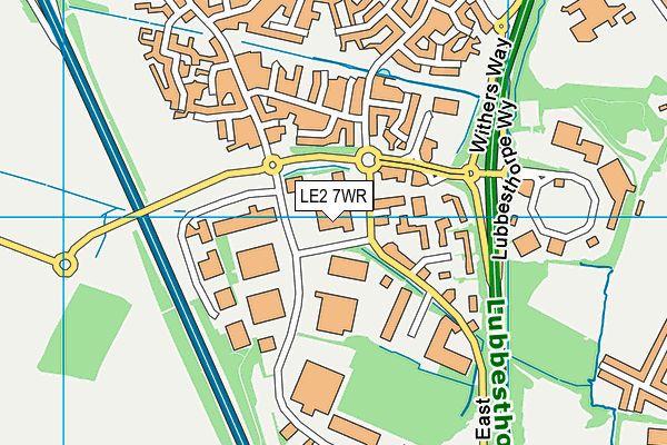 LE2 7WR map - OS VectorMap District (Ordnance Survey)