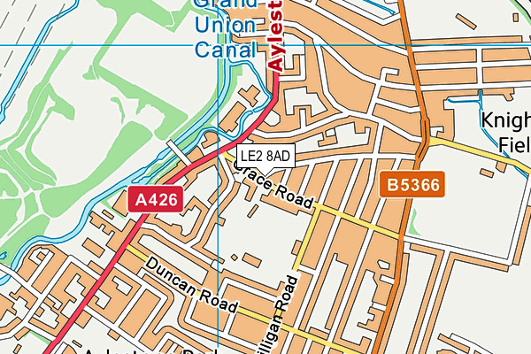 LE2 8AD map - OS VectorMap District (Ordnance Survey)