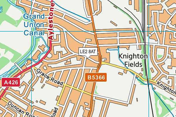 LE2 8AT map - OS VectorMap District (Ordnance Survey)