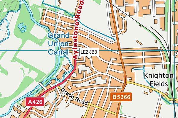 LE2 8BB map - OS VectorMap District (Ordnance Survey)