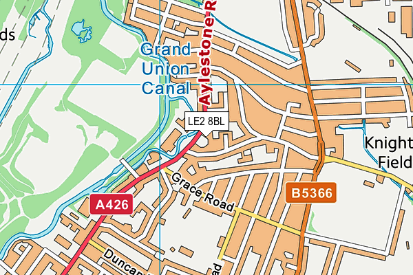LE2 8BL map - OS VectorMap District (Ordnance Survey)