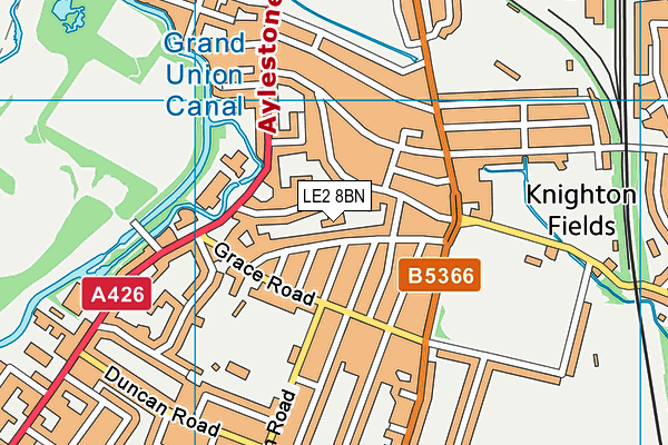 LE2 8BN map - OS VectorMap District (Ordnance Survey)