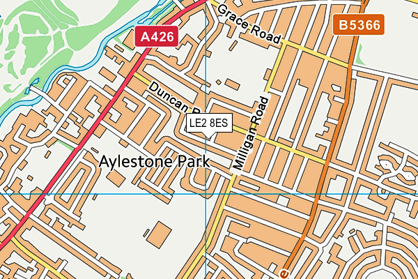 LE2 8ES map - OS VectorMap District (Ordnance Survey)