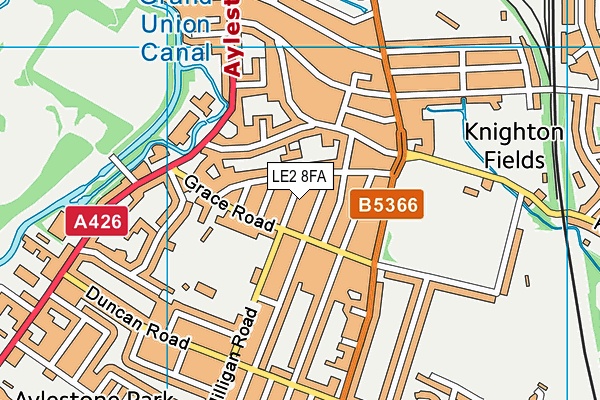 LE2 8FA map - OS VectorMap District (Ordnance Survey)