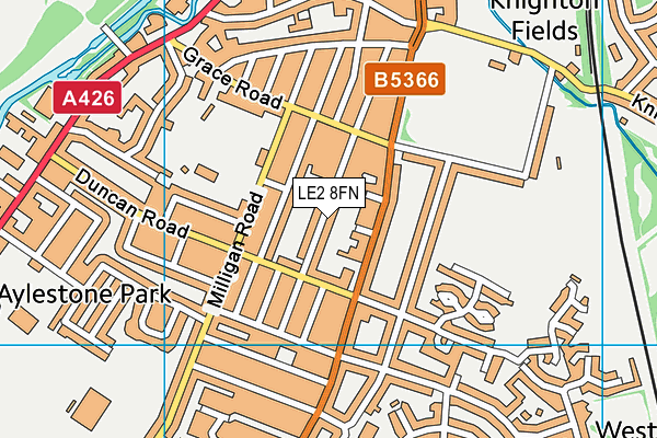 LE2 8FN map - OS VectorMap District (Ordnance Survey)