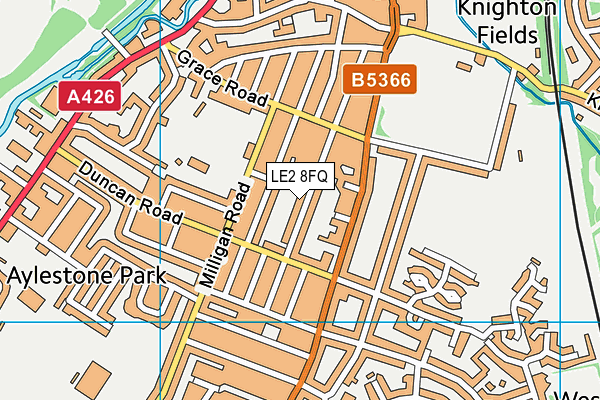 LE2 8FQ map - OS VectorMap District (Ordnance Survey)