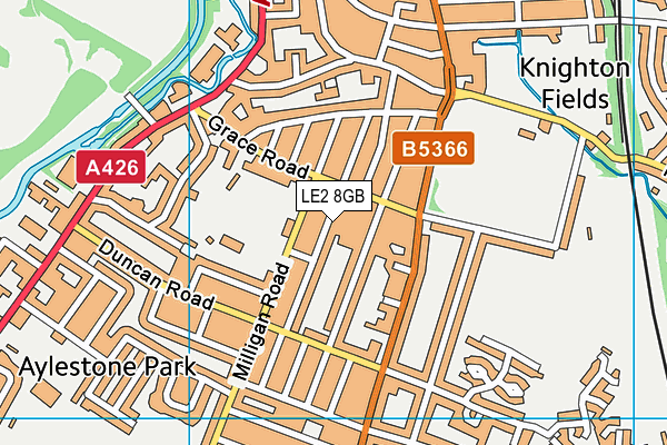 LE2 8GB map - OS VectorMap District (Ordnance Survey)