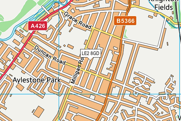 LE2 8GD map - OS VectorMap District (Ordnance Survey)