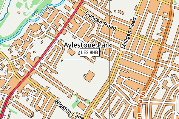 LE2 8HB map - OS VectorMap District (Ordnance Survey)