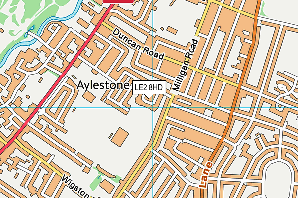 LE2 8HD map - OS VectorMap District (Ordnance Survey)
