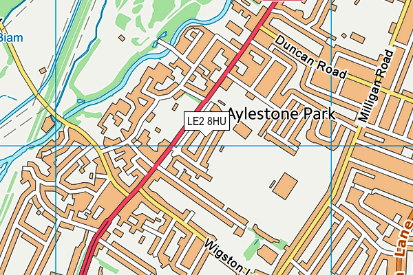 LE2 8HU map - OS VectorMap District (Ordnance Survey)