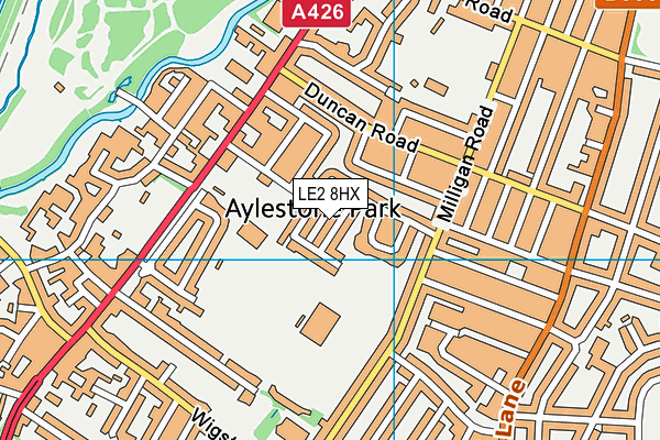 LE2 8HX map - OS VectorMap District (Ordnance Survey)