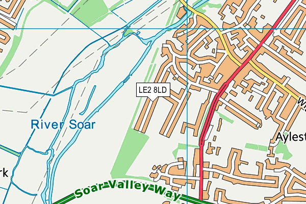 LE2 8LD map - OS VectorMap District (Ordnance Survey)