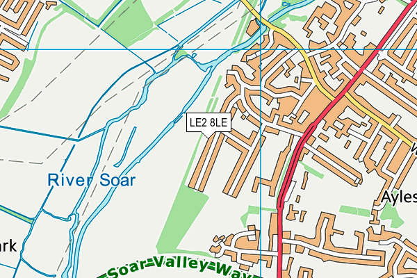 LE2 8LE map - OS VectorMap District (Ordnance Survey)