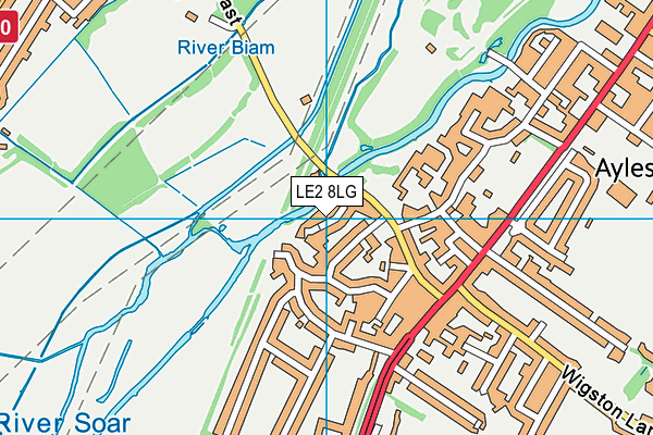 LE2 8LG map - OS VectorMap District (Ordnance Survey)