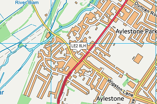 LE2 8LH map - OS VectorMap District (Ordnance Survey)