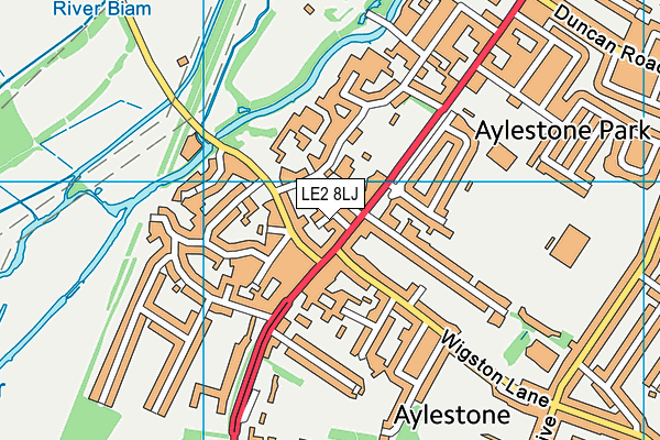 LE2 8LJ map - OS VectorMap District (Ordnance Survey)
