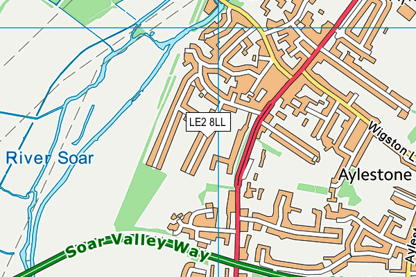 LE2 8LL map - OS VectorMap District (Ordnance Survey)