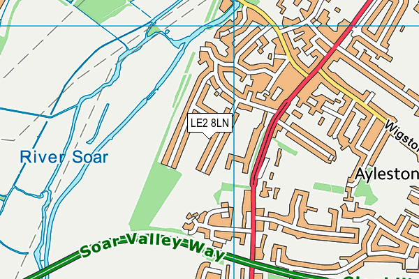 LE2 8LN map - OS VectorMap District (Ordnance Survey)
