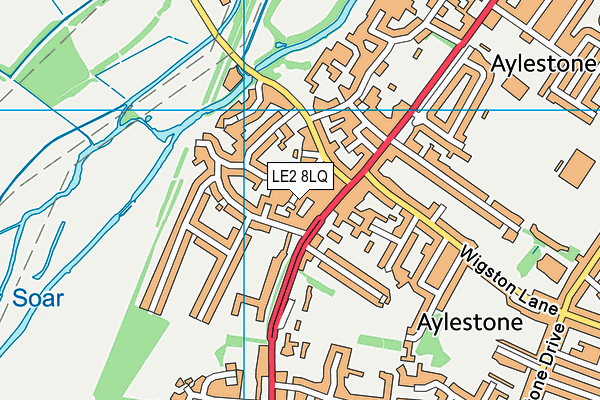 LE2 8LQ map - OS VectorMap District (Ordnance Survey)