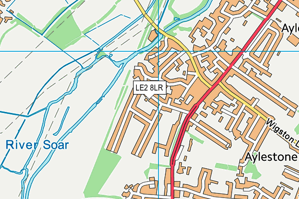 LE2 8LR map - OS VectorMap District (Ordnance Survey)