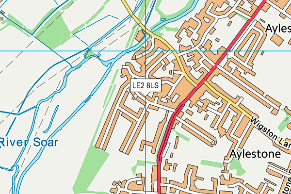 LE2 8LS map - OS VectorMap District (Ordnance Survey)