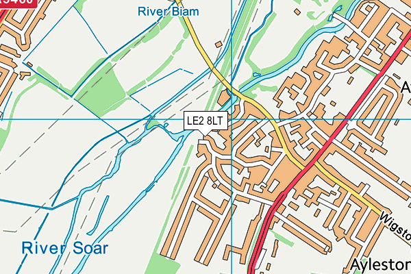 LE2 8LT map - OS VectorMap District (Ordnance Survey)