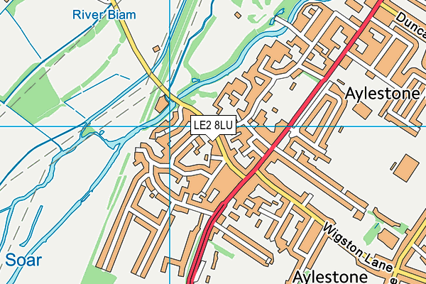 LE2 8LU map - OS VectorMap District (Ordnance Survey)