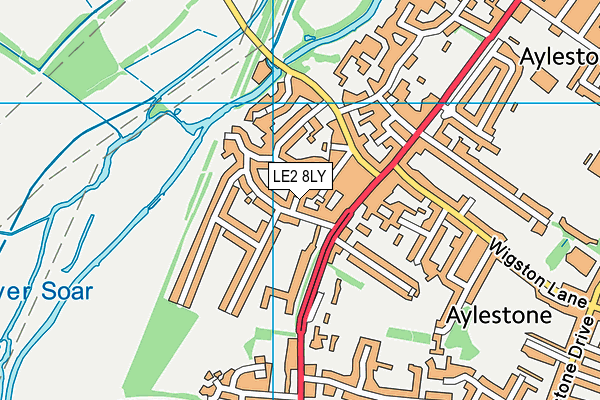 LE2 8LY map - OS VectorMap District (Ordnance Survey)