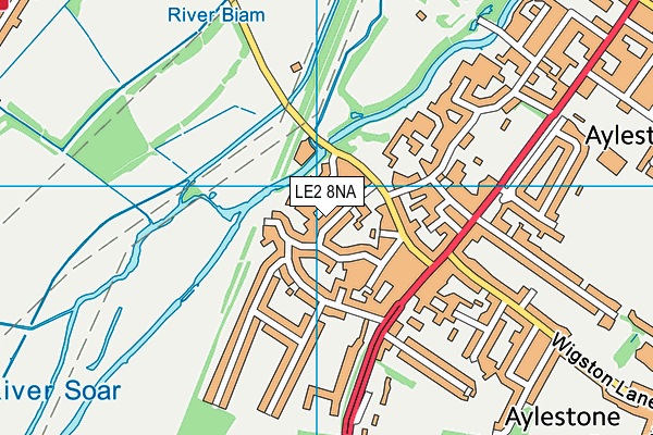 LE2 8NA map - OS VectorMap District (Ordnance Survey)