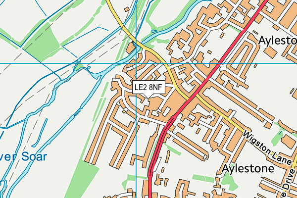 LE2 8NF map - OS VectorMap District (Ordnance Survey)