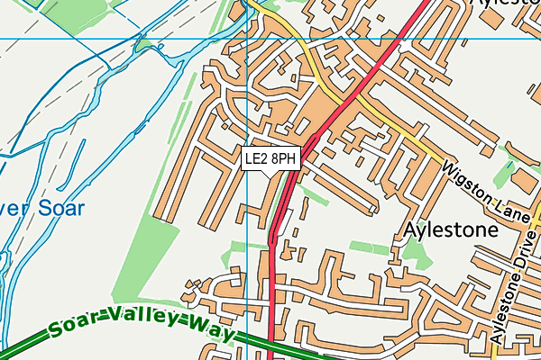 LE2 8PH map - OS VectorMap District (Ordnance Survey)