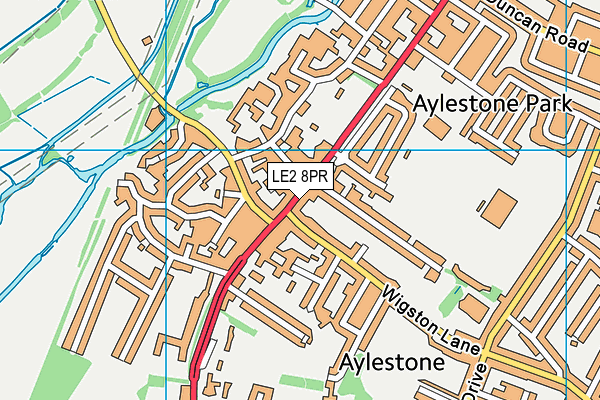 LE2 8PR map - OS VectorMap District (Ordnance Survey)
