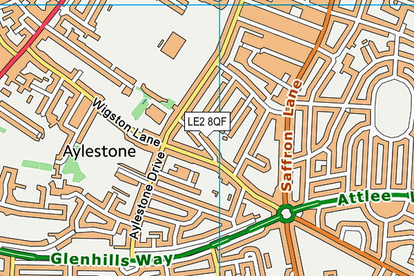 LE2 8QF map - OS VectorMap District (Ordnance Survey)