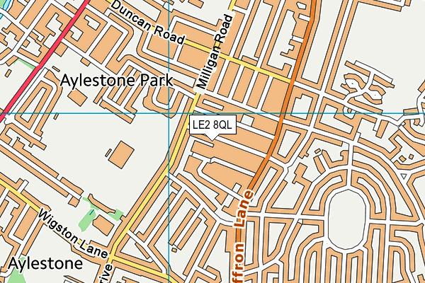 LE2 8QL map - OS VectorMap District (Ordnance Survey)