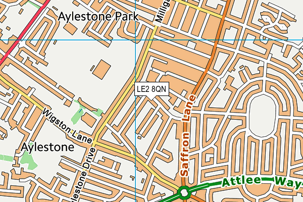 LE2 8QN map - OS VectorMap District (Ordnance Survey)