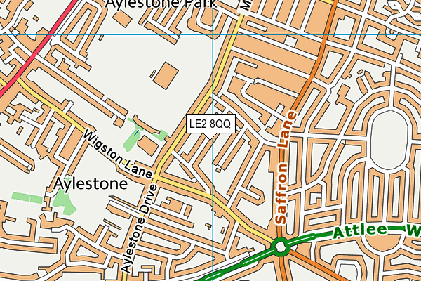 LE2 8QQ map - OS VectorMap District (Ordnance Survey)